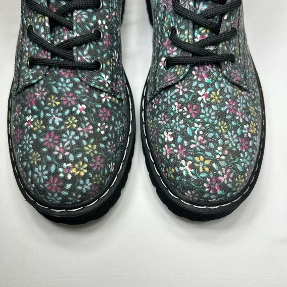 Sincerely Jules Harley Chunky Floral Lace-Up Canvas Combat Chic Boot 7.5 - Picture 6 of 16
